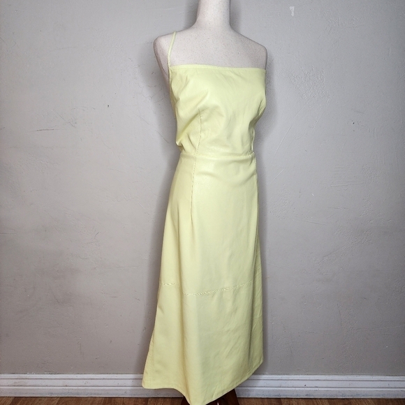NWT Good American Vacay Lace-Up Faux Leather Sheath Dress In Key Lime SZ 3XL - Picture 5 of 13